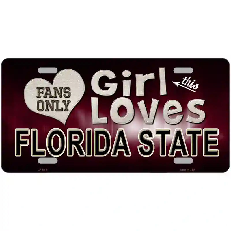 This Girl Loves Florida State Novelty Metal License Plate 12" x 6" (LP)