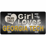 This Girl Loves Georgia Tech Novelty Metal License Plate 12" x 6" (LP)