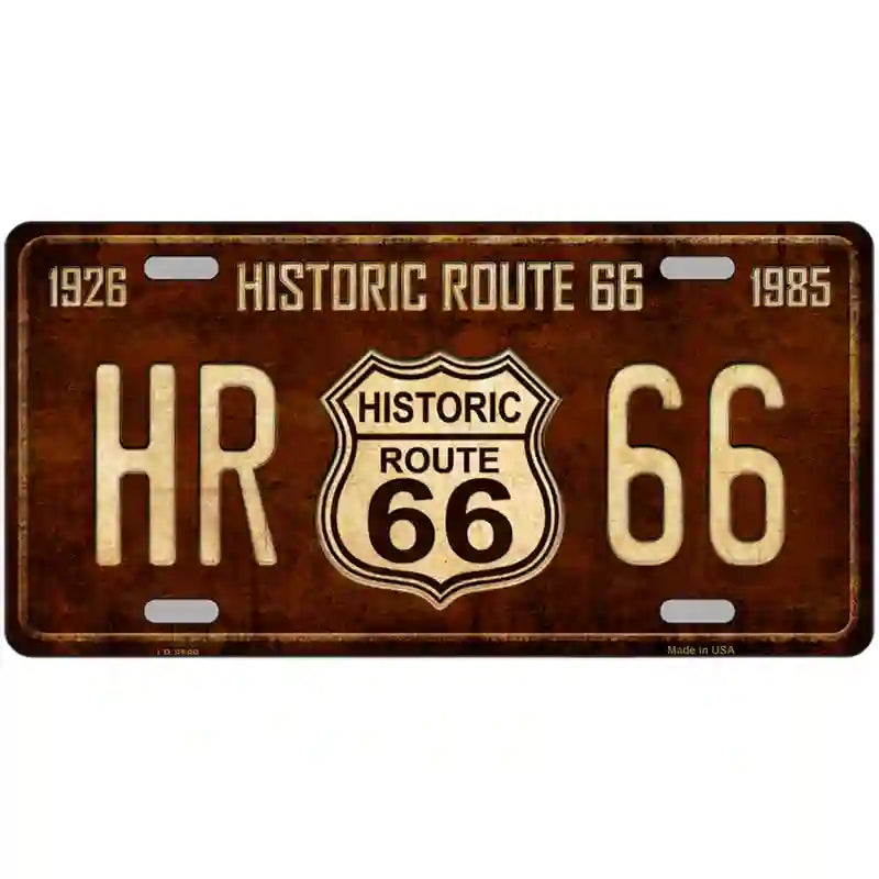 Historic Route 66 Vintage Metal Novelty License Plate 12" x 6" Automotive (LP)