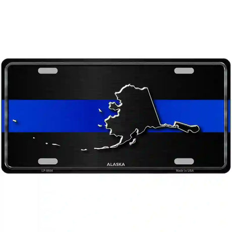 Alaska Thin Blue Line Metal Novelty License Plate 12" x 6" (LP)