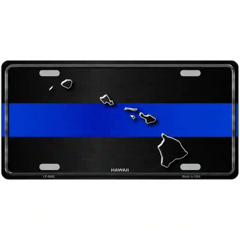 Hawaii Thin Blue Line Metal Novelty License Plate 12" x 6" (LP)