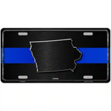Iowa Thin Blue Line Metal Novelty License Plate 12" x 6" (LP)