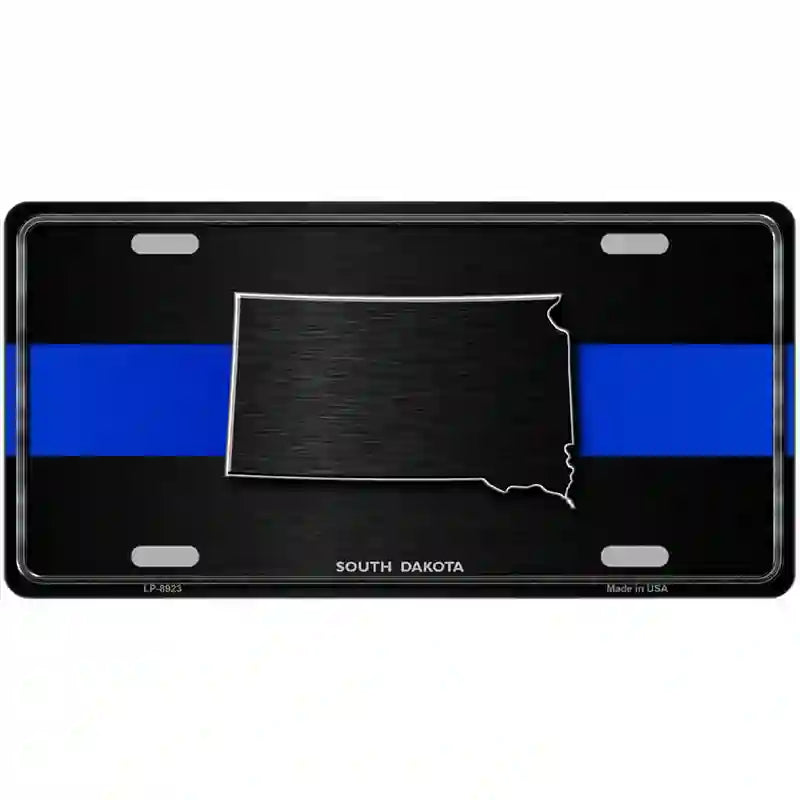 South Dakota Thin Blue Line Metal Novelty License Plate 12" x 6" (LP)