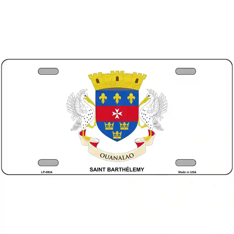 Saint Barthelemy Novelty Metal License Plate 12" x 6" (LP)