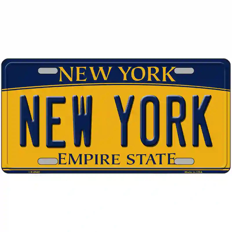 New York Yellow Metal Novelty License Plate 12" x 6" (LP)