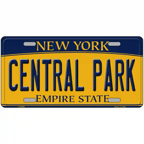 Central Park New York Metal Novelty License Plate 12" x 6" Automotive (LP)