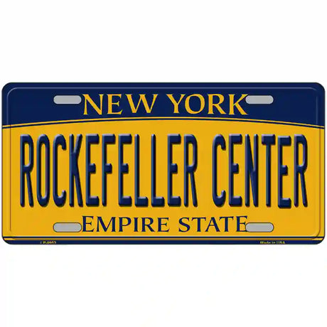 Rockefeller Center New York Metal Novelty License Plate 12" x 6" Automotive (LP)