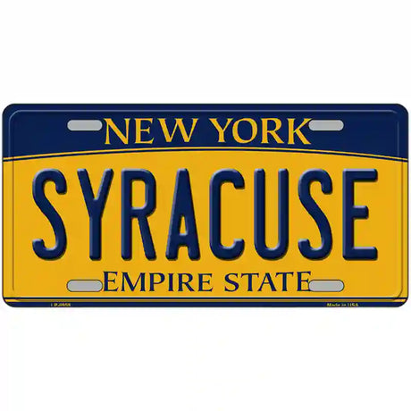Syracuse New York Metal Novelty License Plate 12" x 6" Automotive (LP)