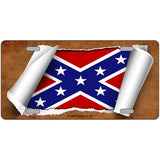 Confederate Flag Scroll Metal Novelty License Plate
