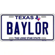 Baylor Texas Novelty Metal License Plate 12" x 6" (LP)