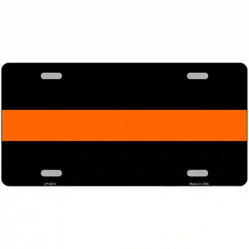 Thin Orange Line Novelty Metal License Plate 12" x 6" (LP)