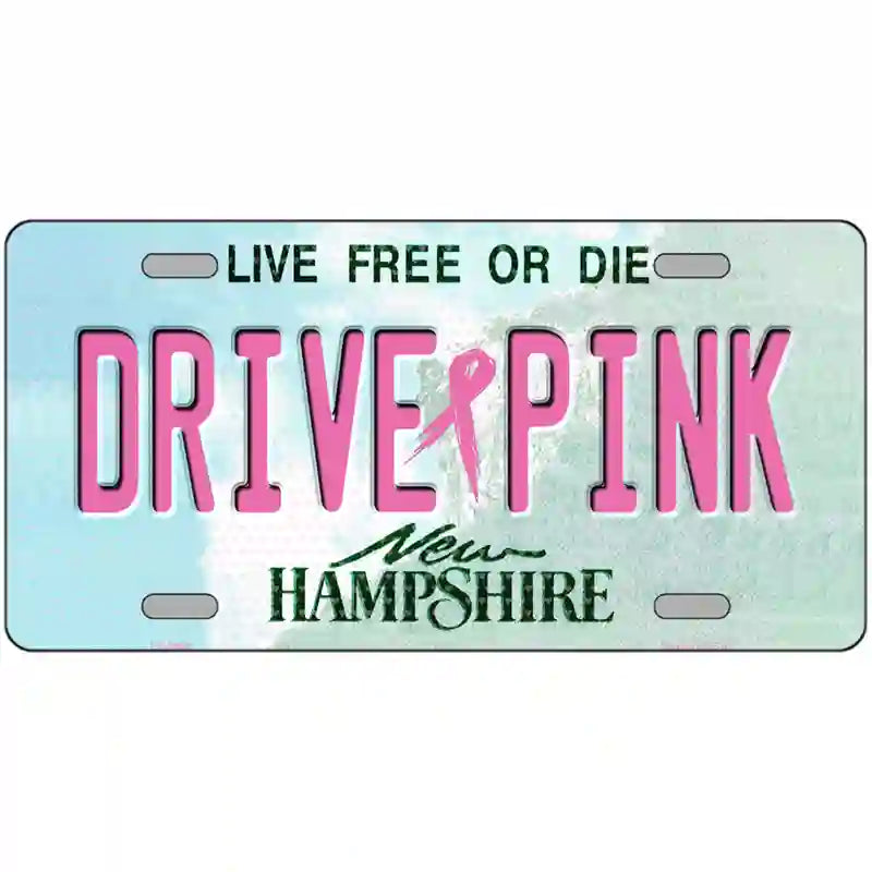 Drive Pink New Hampshire Novelty Metal License Plate 12" x 6" (LP)