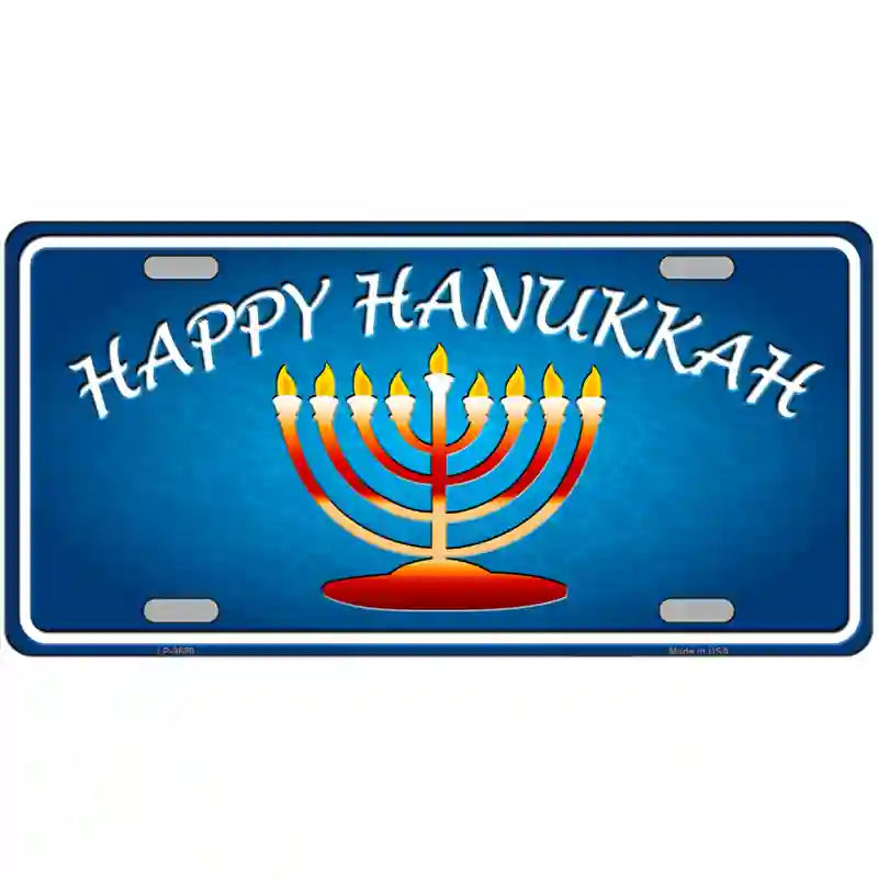 Hanukkah Novelty Metal License Plate 12" x 6" (LP)