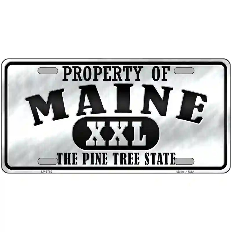 Property Of Maine Novelty Metal License Plate 12" x 6" (LP)