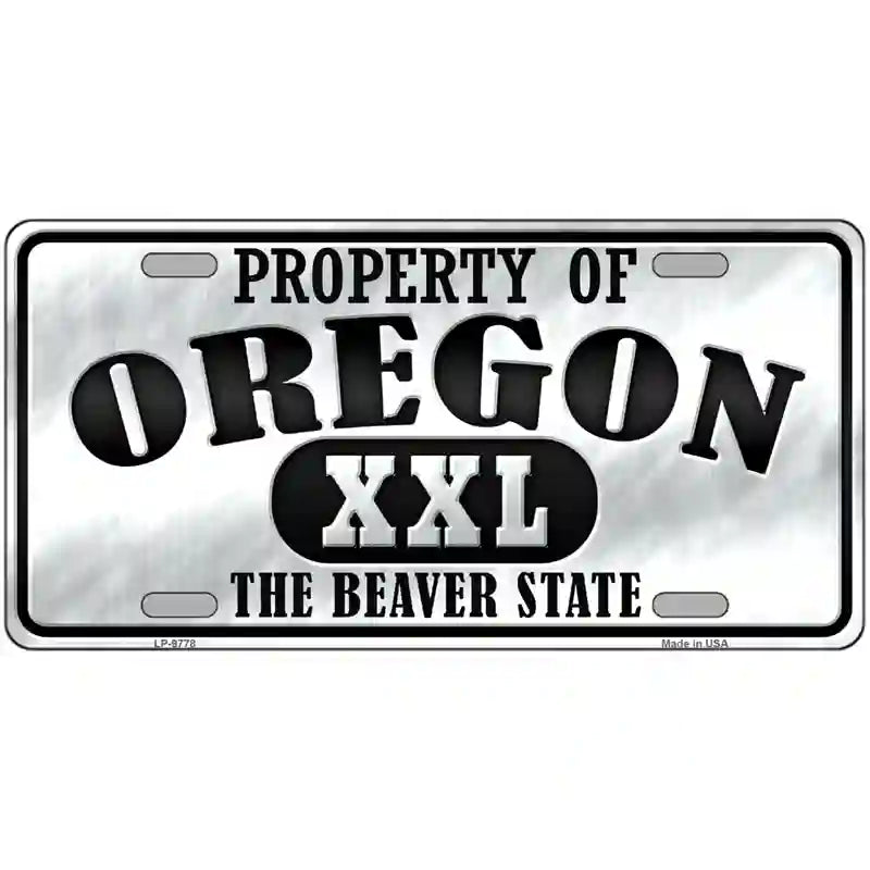 Property Of Oregon Novelty Metal License Plate 12" x 6" (LP)