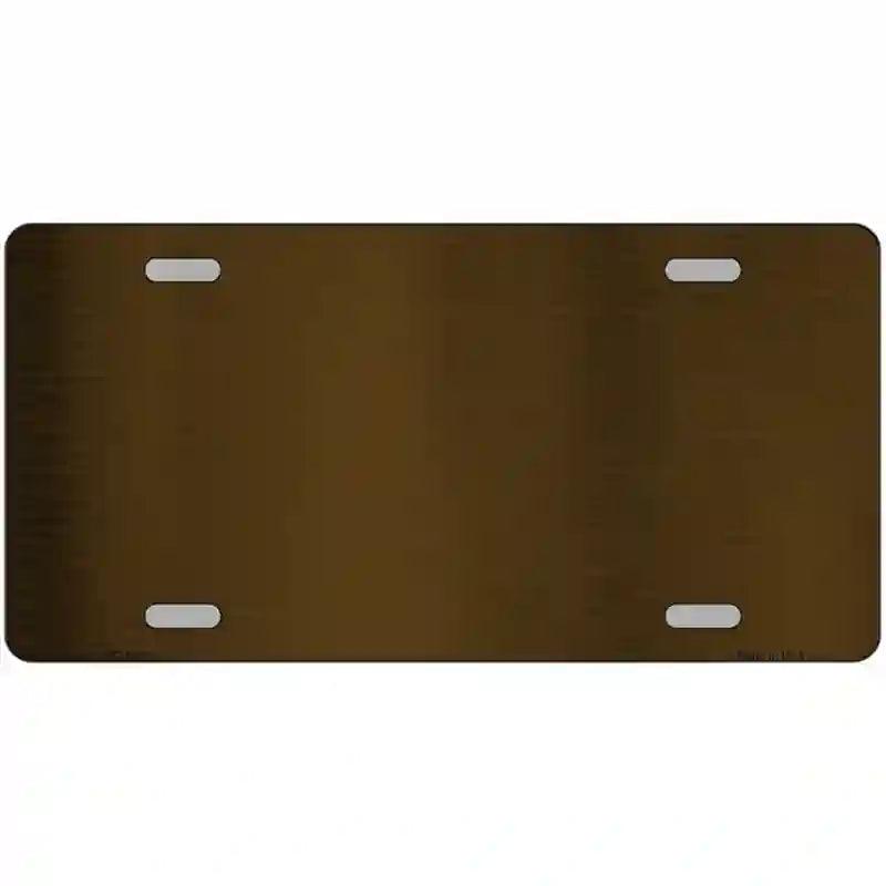 Brown Metallic Solid Metal Novelty License Plate 12" x 6" (LPC)