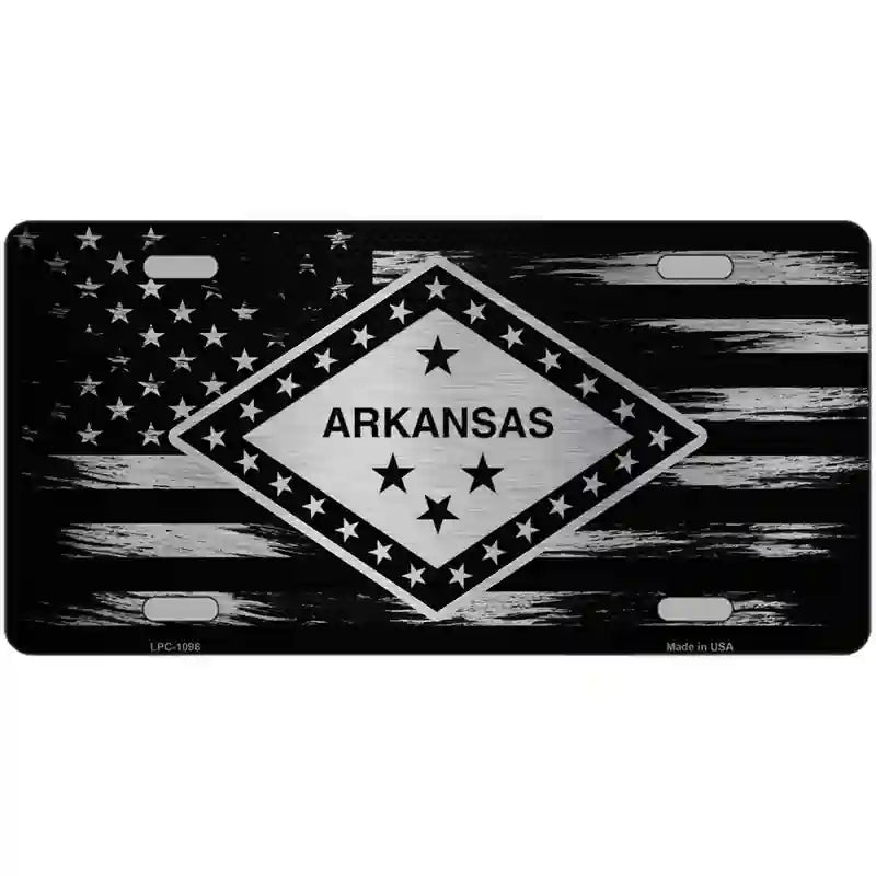 Arkansas Carbon Fiber Novelty Metal License Plate 12" x 6" (LPC)