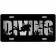 Diving Brushed Chrome Novelty Metal License Plate 12" x 6" (LPC)