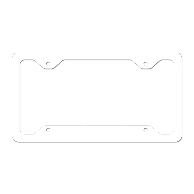 White Dye Sublimation Blank 6.5" x 12.25" Metal License Plate Frame LPF-000 12.25" x 6.5" Standard Frame (LPF)