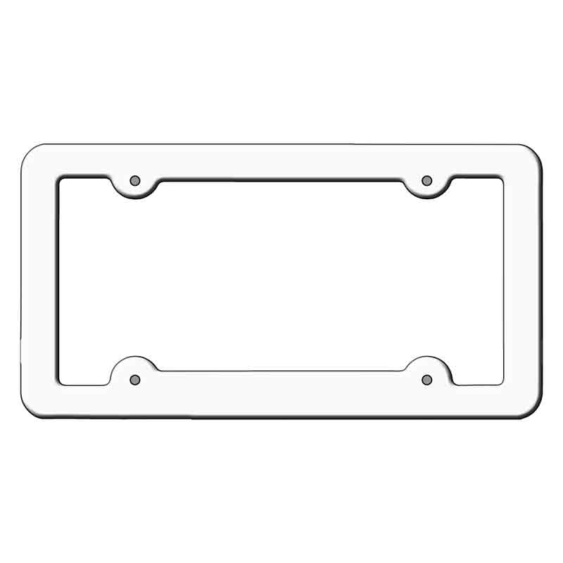 White Solid Novelty Metal License Plate Frame