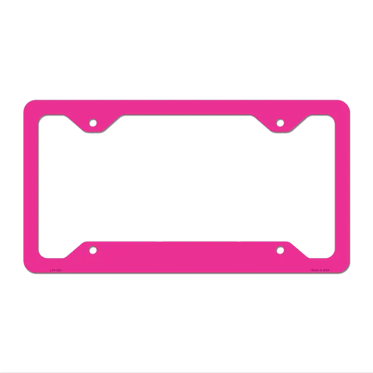 Pink Solid Novelty Metal License Plate Frame LPF-003 12.25" x 6.5" Standard Frame (LPF)