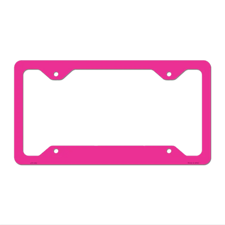 Pink Solid Novelty Metal License Plate Frame LPF-003 12.25" x 6.5" Standard Frame (LPF)