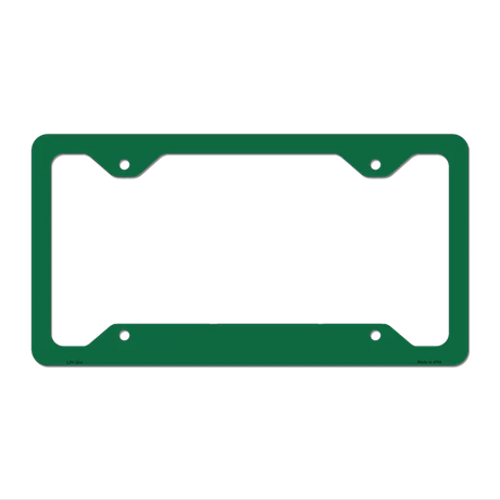 Green Solid Novelty Metal License Plate Frame LPF-004 12.25" x 6.5" Standard Frame (LPF)
