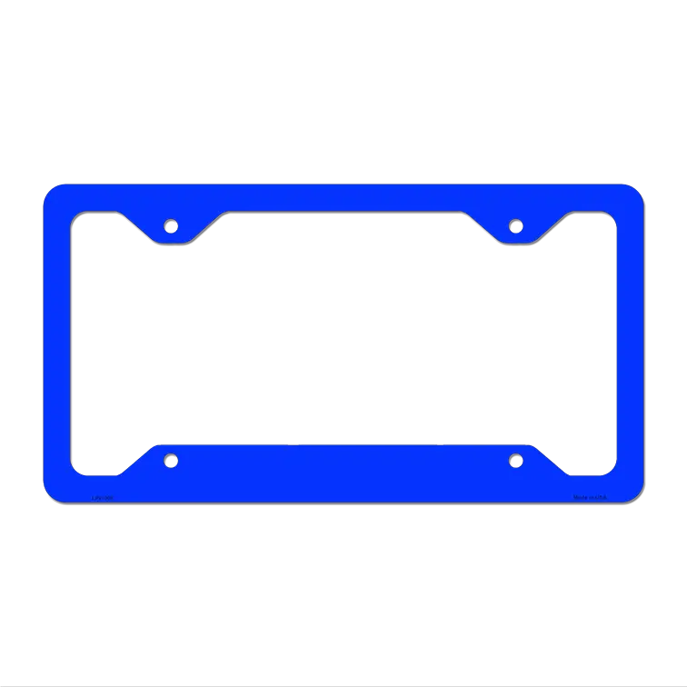 Blue Solid Novelty Metal License Plate Frame LPF-005 12.25" x 6.5" Standard Frame (LPF)