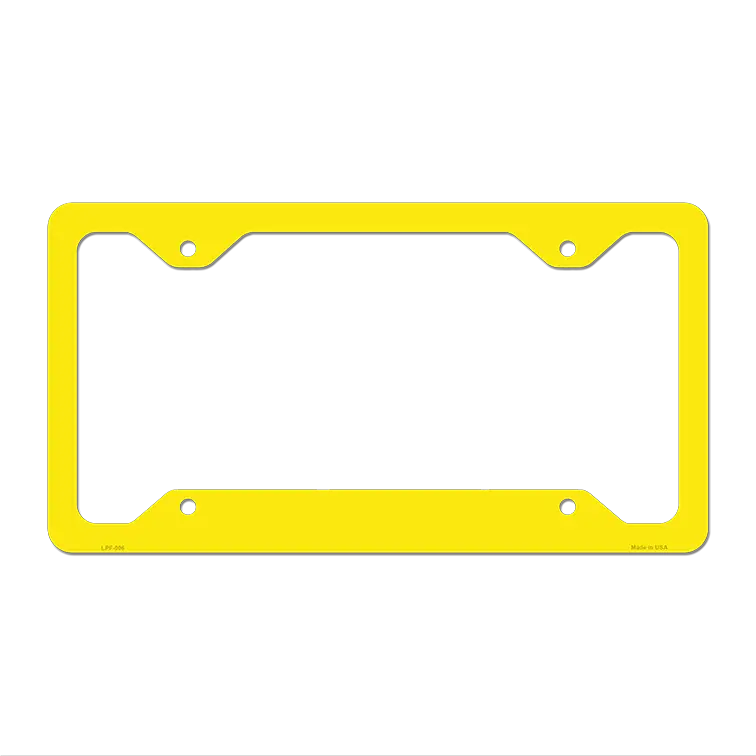 Yellow Solid Novelty Metal License Plate Frame LPF-006 12.25" x 6.5" Standard Frame (LPF)