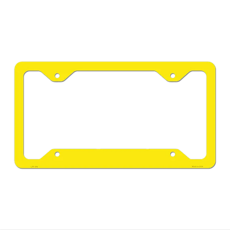 Yellow Solid Novelty Metal License Plate Frame LPF-006 12.25" x 6.5" Standard Frame (LPF)
