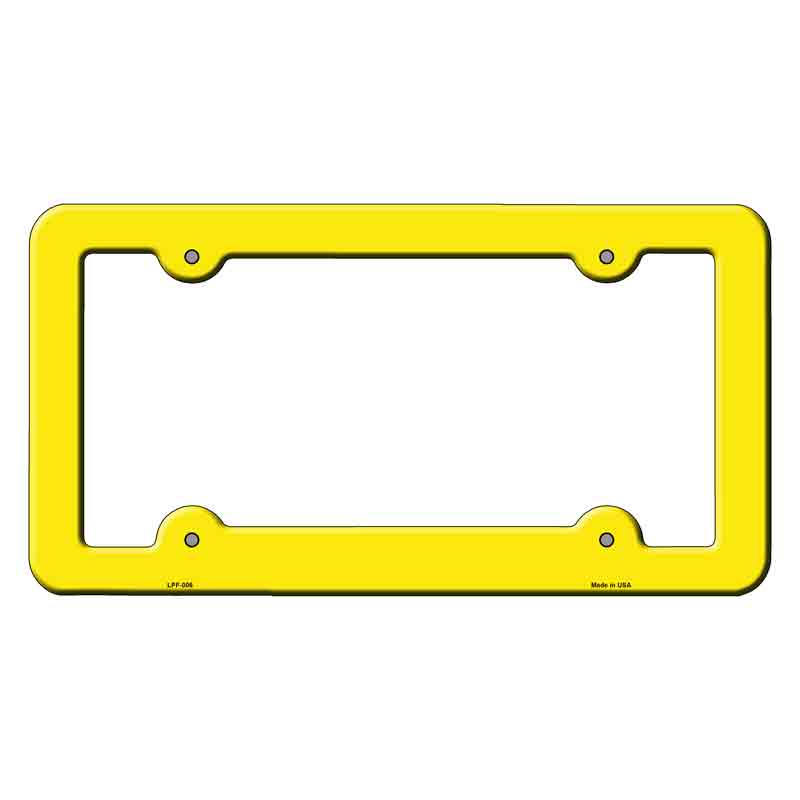 Yellow Solid Novelty Metal License Plate Frame LPF-006