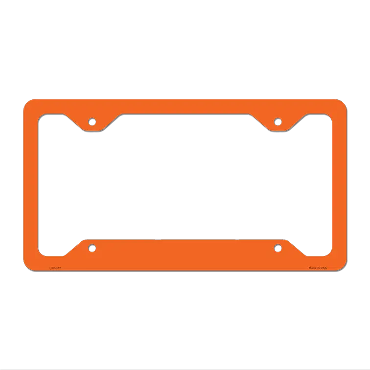 Orange Solid Novelty Metal License Plate Frame LPF-007 12.25" x 6.5" Standard Frame (LPF)
