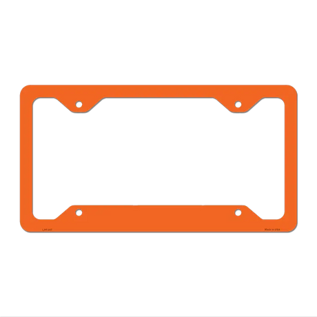 Orange Solid Novelty Metal License Plate Frame LPF-007 12.25" x 6.5" Standard Frame (LPF)