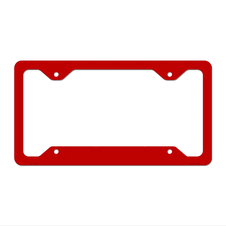 Red Solid Novelty Metal License Plate Frame LPF-008 12.25" x 6.5" Standard Frame (LPF)