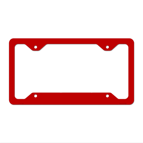 Red Solid Novelty Metal License Plate Frame LPF-008 12.25" x 6.5" Standard Frame (LPF)