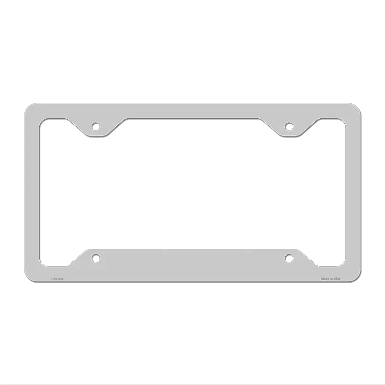 Gray Solid Novelty Metal License Plate Frame LPF-009 12.25" x 6.5" Standard Frame (LPF)