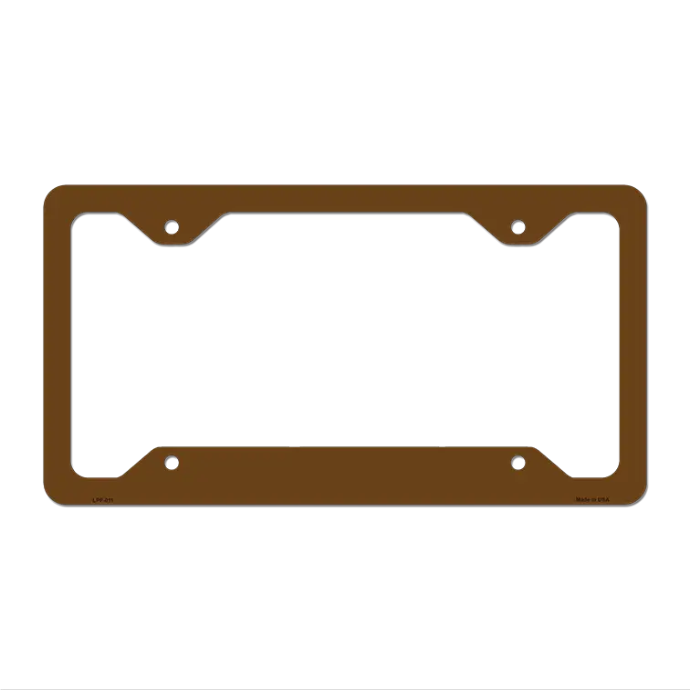 Brown Solid Novelty Metal License Plate Frame LPF-011 12.25" x 6.5" Standard Frame (LPF)