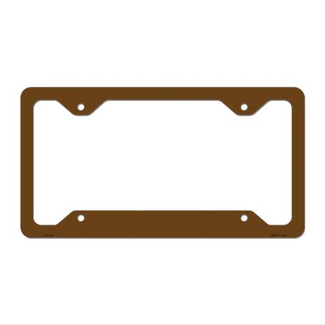Brown Solid Novelty Metal License Plate Frame LPF-011 12.25" x 6.5" Standard Frame (LPF)