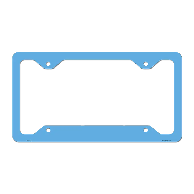 Light Blue Solid Novelty Metal License Plate Frame LPF-012 12.25" x 6.5" Standard Frame (LPF)