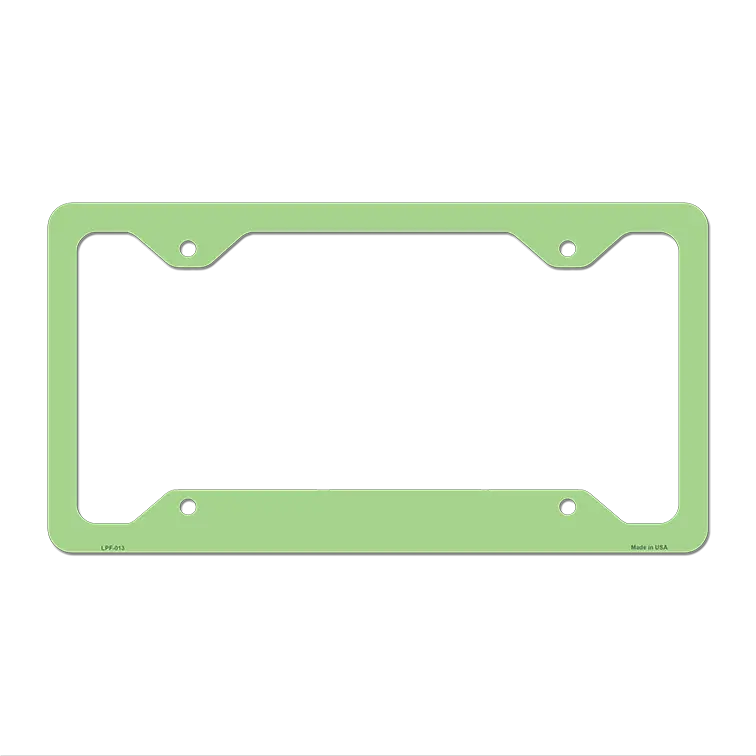Lime Green Solid Novelty Metal License Plate Frame LPF-013 12.25" x 6.5" Standard Frame (LPF)