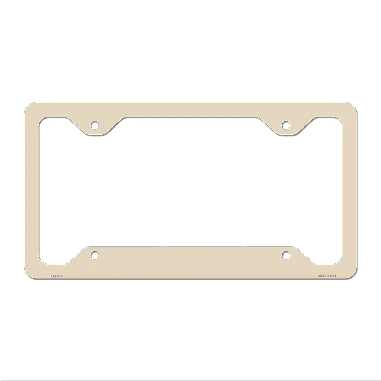 Tan Solid Novelty Metal License Plate Frame LPF-014 12.25" x 6.5" Standard Frame (LPF)