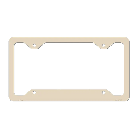 Tan Solid Novelty Metal License Plate Frame LPF-014 12.25" x 6.5" Standard Frame (LPF)