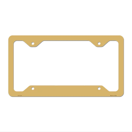 Gold Solid Novelty Metal License Plate Frame LPF-015 12.25" x 6.5" Standard Frame (LPF)