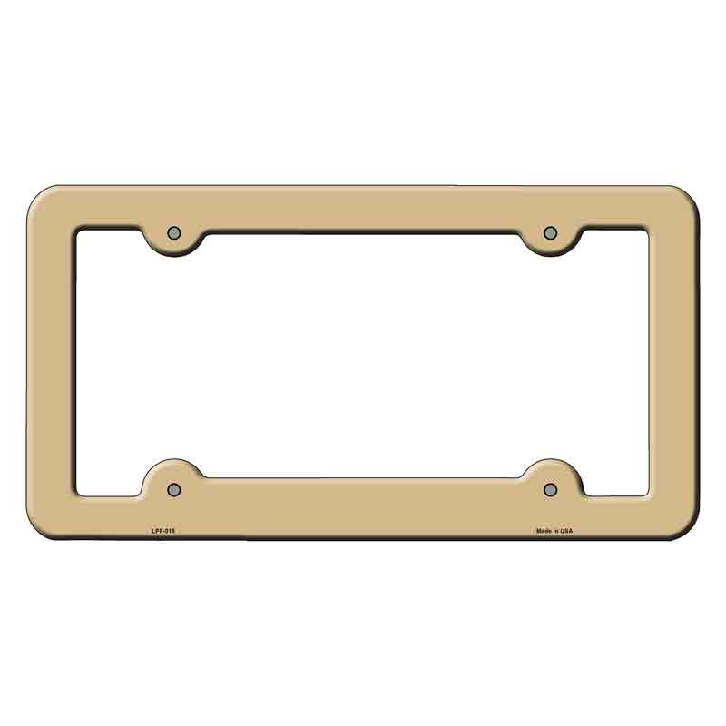 Gold Solid Novelty Metal License Plate Frame LPF-015