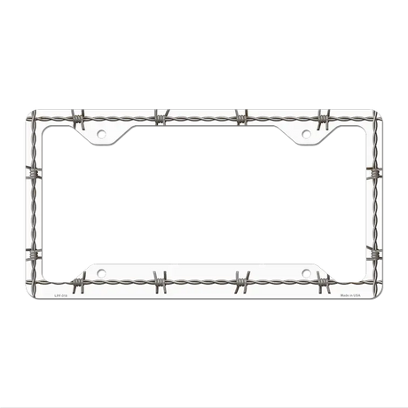 Barbed Wire Novelty Metal License Plate Frame LPF-018 12.25" x 6.5" Standard Frame (LPF)