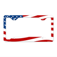 Waving American Flag Novelty Metal License Plate Frame LPF-019 12.25" x 6.5" Standard Frame (LPF)