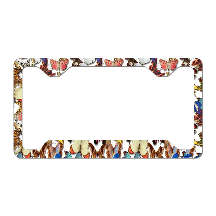 Butterflies Novelty Metal License Plate Frame LPF-020 12.25" x 6.5" Standard Frame (LPF)