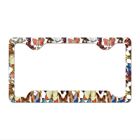Butterflies Novelty Metal License Plate Frame LPF-020 12.25" x 6.5" Standard Frame (LPF)