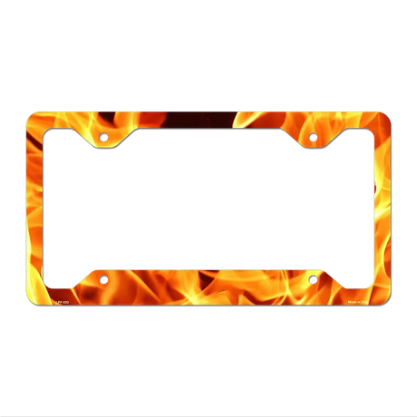 Flames Novelty Metal License Plate Frame LPF-023 12.25" x 6.5" Standard Frame (LPF)