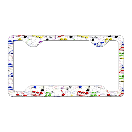 Music Notes Novelty Metal License Plate Frame LPF-028 12.25" x 6.5" Standard Frame (LPF)